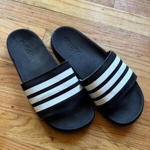 ⚡️SALE⚡️ Adidas Black and White Striped Slides